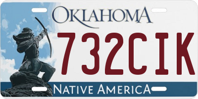 OK license plate 732CIK