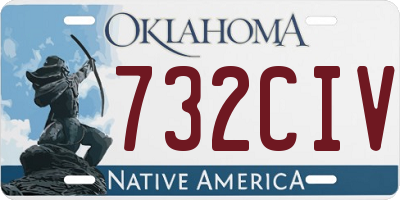 OK license plate 732CIV