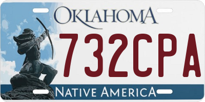 OK license plate 732CPA