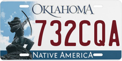 OK license plate 732CQA