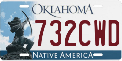 OK license plate 732CWD