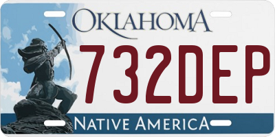 OK license plate 732DEP
