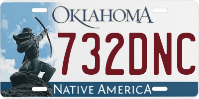 OK license plate 732DNC