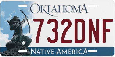OK license plate 732DNF