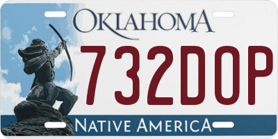 OK license plate 732DOP