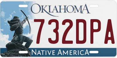 OK license plate 732DPA