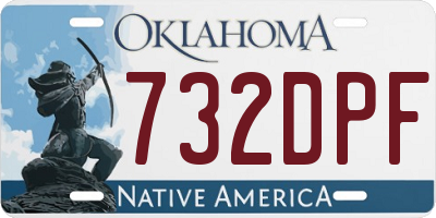 OK license plate 732DPF