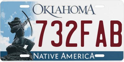 OK license plate 732FAB