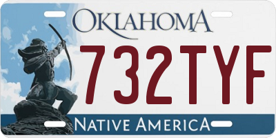 OK license plate 732TYF