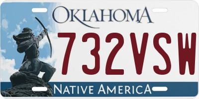 OK license plate 732VSW