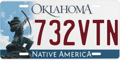 OK license plate 732VTN