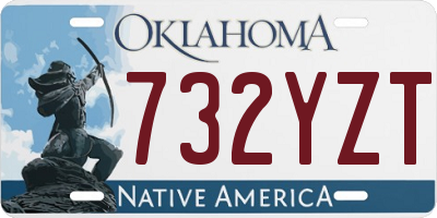 OK license plate 732YZT