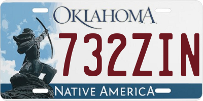 OK license plate 732ZIN