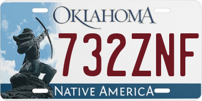 OK license plate 732ZNF