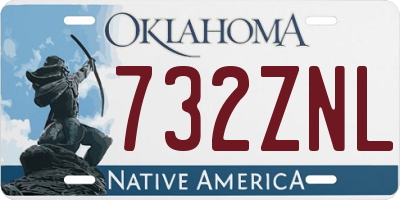 OK license plate 732ZNL