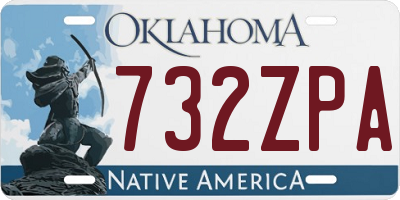 OK license plate 732ZPA