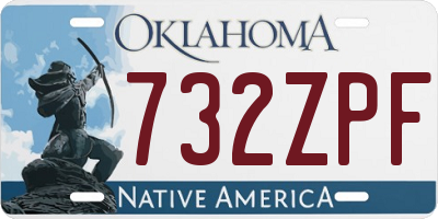 OK license plate 732ZPF