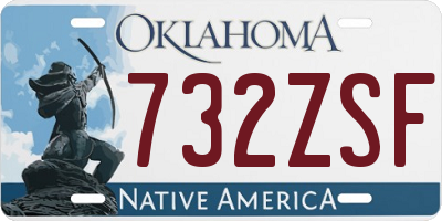 OK license plate 732ZSF