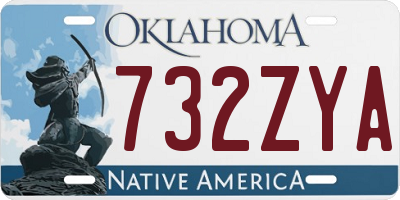 OK license plate 732ZYA