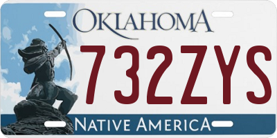 OK license plate 732ZYS