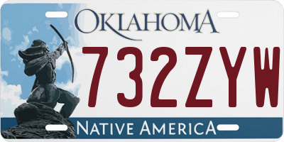 OK license plate 732ZYW