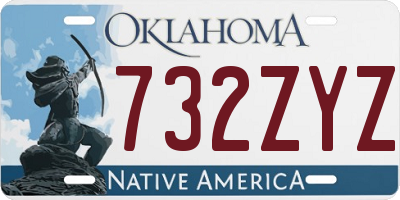 OK license plate 732ZYZ