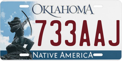 OK license plate 733AAJ