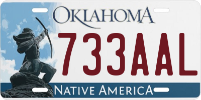 OK license plate 733AAL