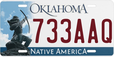 OK license plate 733AAQ