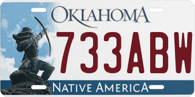 OK license plate 733ABW