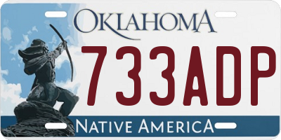 OK license plate 733ADP