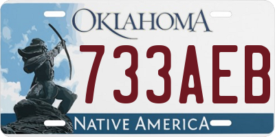 OK license plate 733AEB