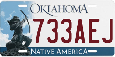 OK license plate 733AEJ