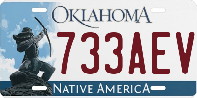 OK license plate 733AEV