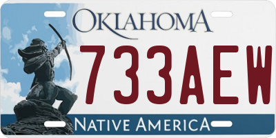 OK license plate 733AEW
