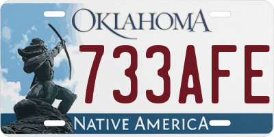 OK license plate 733AFE
