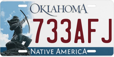 OK license plate 733AFJ
