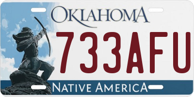 OK license plate 733AFU