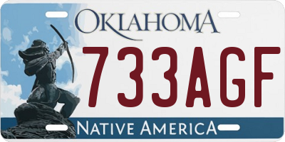 OK license plate 733AGF
