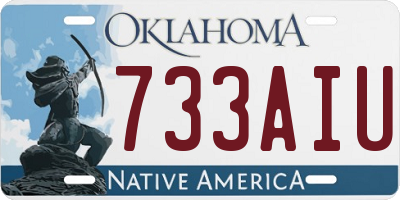 OK license plate 733AIU