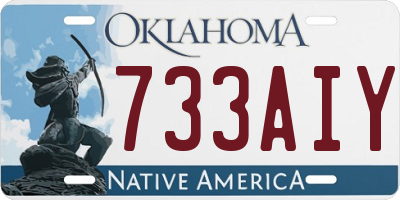 OK license plate 733AIY