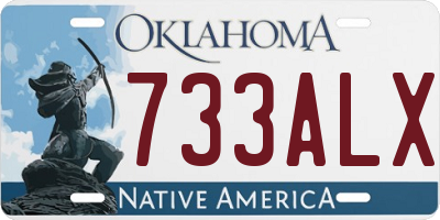 OK license plate 733ALX