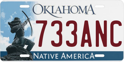 OK license plate 733ANC