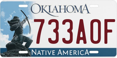 OK license plate 733AOF