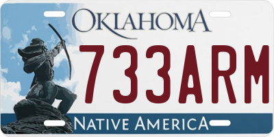 OK license plate 733ARM