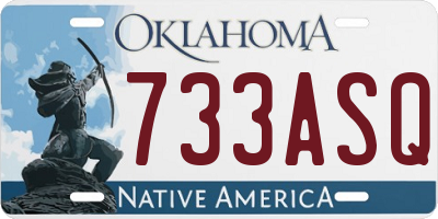 OK license plate 733ASQ