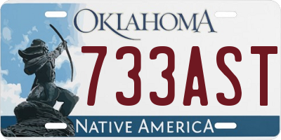 OK license plate 733AST