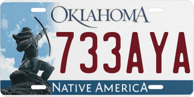 OK license plate 733AYA
