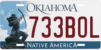 OK license plate 733BOL