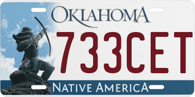 OK license plate 733CET